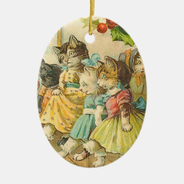 Ornamento del navidad del gato del Victorian (Frente)