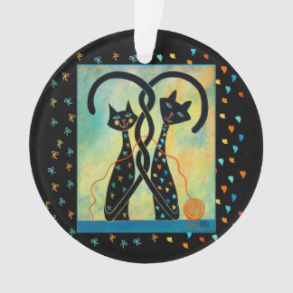 Ornamento del navidad del gato negro