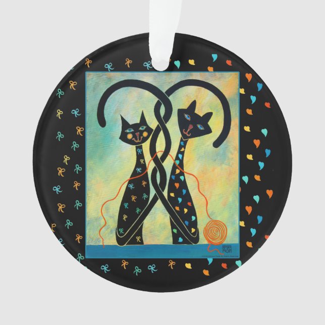 Ornamento del navidad del gato negro (Anverso)