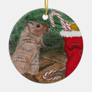 Ornamento del navidad del Gerbil del caramelo del