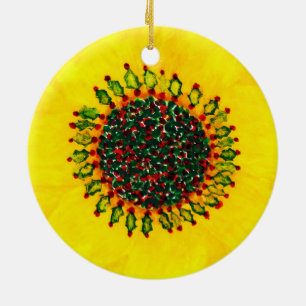 Ornamento del navidad del girasol del día de