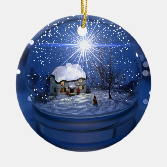 Ornamento del navidad del globo de la luz de las (Frente)