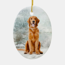 Ornamento del navidad del golden retriever