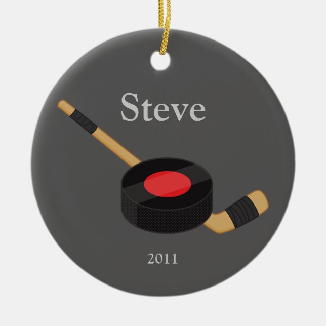 Ornamento del navidad del hockey (Frente)