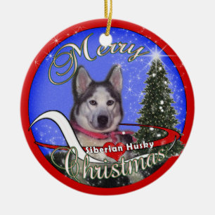 ORNAMENTO del NAVIDAD del husky siberiano