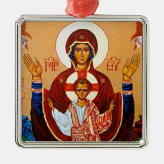 Ornamento del navidad del icono de Orans de la