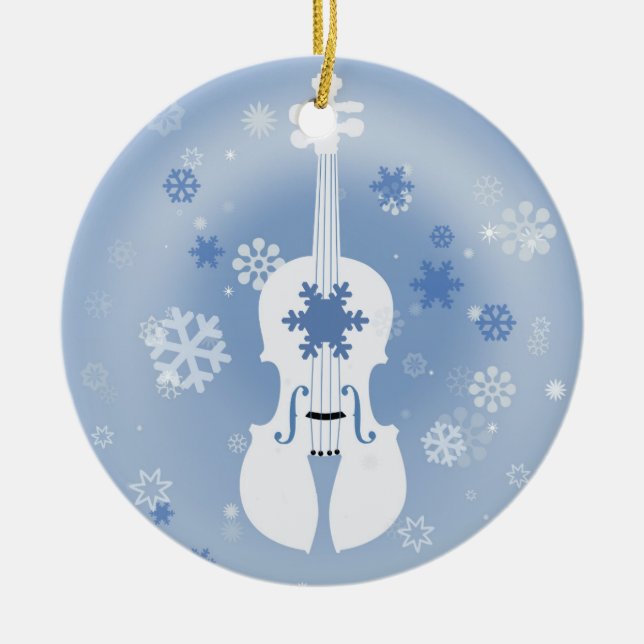 Ornamento del navidad del invierno del violín (Frente)