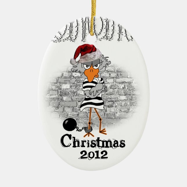 Ornamento del navidad del Jailbird (Frente)