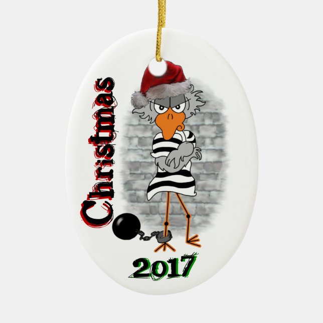 Ornamento del navidad del Jailbird del interno (Frente)