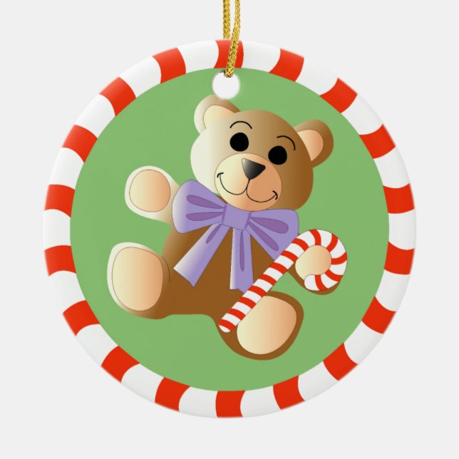 Ornamento del navidad del oso de peluche (Frente)