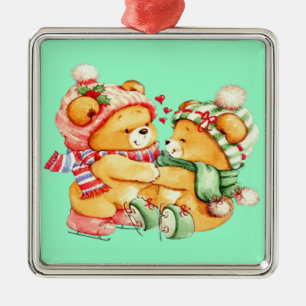 Ornamento del navidad del oso de peluche de los