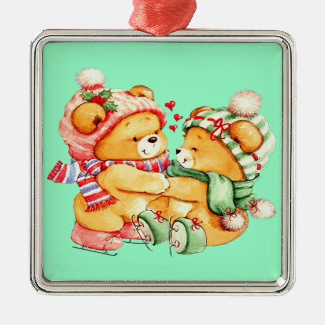 Ornamento del navidad del oso de peluche de los (Frente)