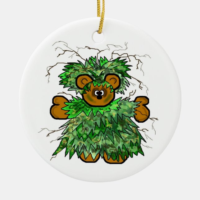 Ornamento del navidad del oso de peluche del juego (Frente)