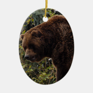 Ornamento del navidad del oso grizzly