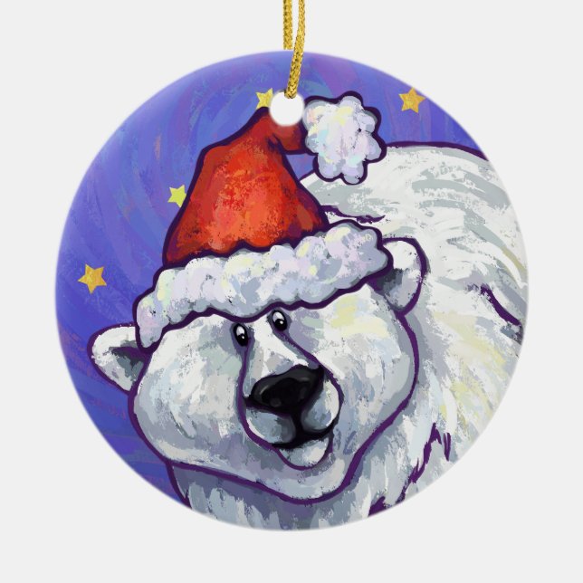 Ornamento del navidad del oso polar (Frente)