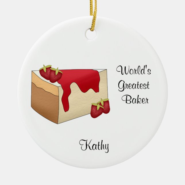 Ornamento del navidad del pastel de queso de la (Frente)