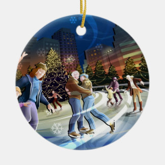 Ornamento del navidad del patinaje de hielo