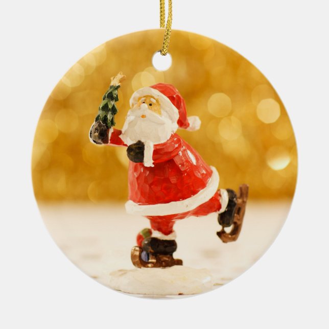 Ornamento del navidad del patinaje de hielo de la (Frente)