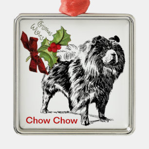 Ornamento del navidad del perro chino de perro