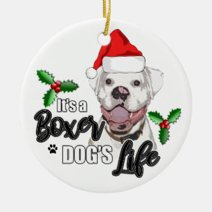 Ornamento del navidad del perro del boxeador de