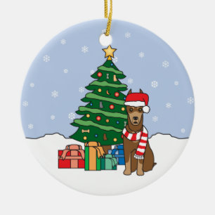 Ornamento del navidad del Pinscher del Doberman
