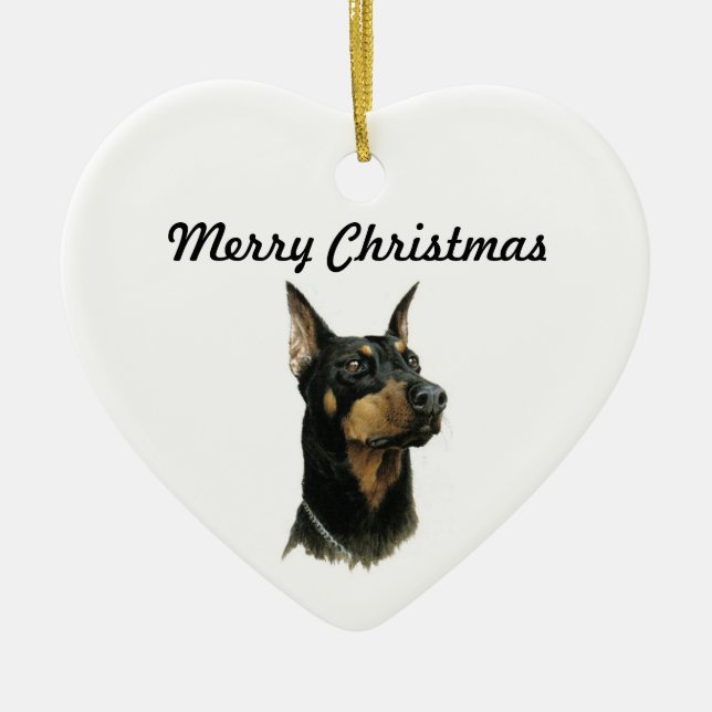 Ornamento del navidad del Pinscher del Doberman (Frente)