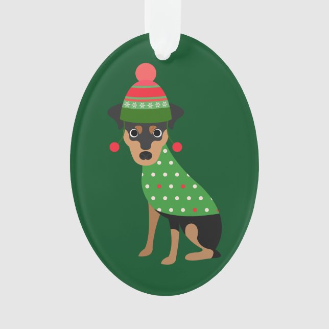 Ornamento del navidad del Pinscher miniatura (Anverso)