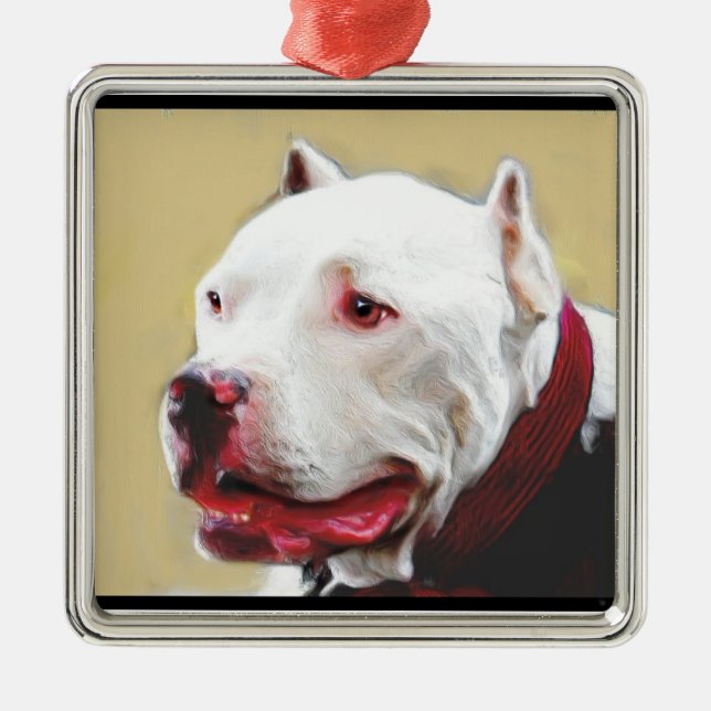 Ornamento del navidad del pitbull (Frente)