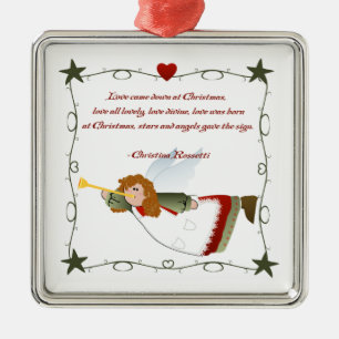Ornamento del navidad del poema del ángel