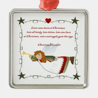 Ornamento del navidad del poema del ángel