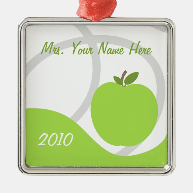 Ornamento del navidad del profesor - Apple verde (Frente)