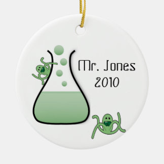 Ornamento del navidad del profesor de ciencias