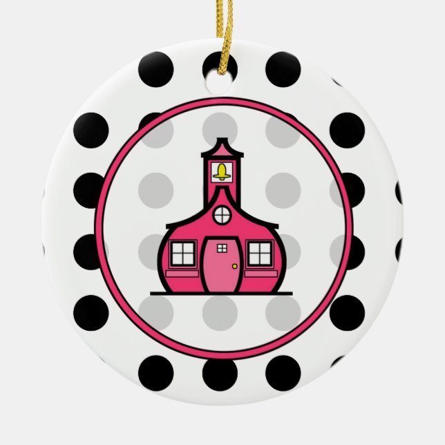 Ornamento del navidad del profesor - lunar y rosa (Frente)