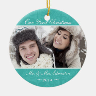 Ornamento del navidad del recién casado de la