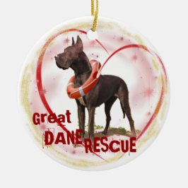 ORNAMENTO DEL NAVIDAD DEL RESCATE DE GREAT DANE