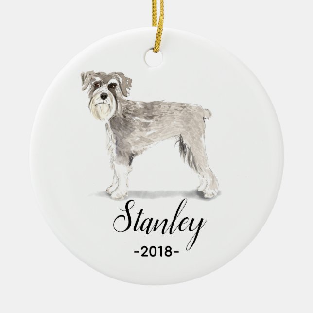 Ornamento del navidad del Schnauzer (Frente)