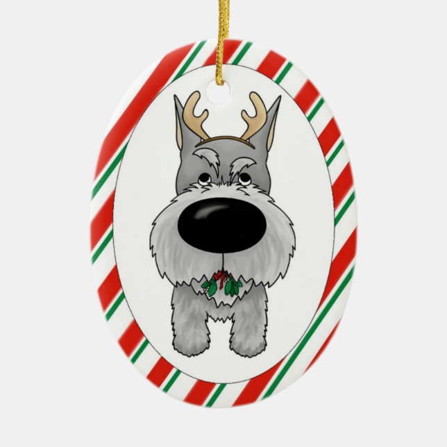Ornamento del navidad del Schnauzer (Frente)