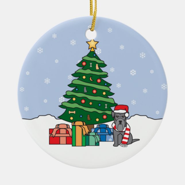 Ornamento del navidad del Schnauzer miniatura (Frente)