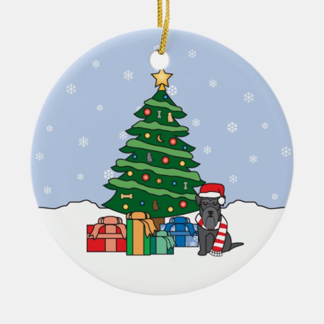 Ornamento del navidad del Schnauzer miniatura (Frente)
