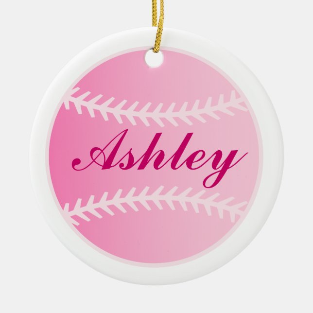 Ornamento del navidad del softball (Frente)
