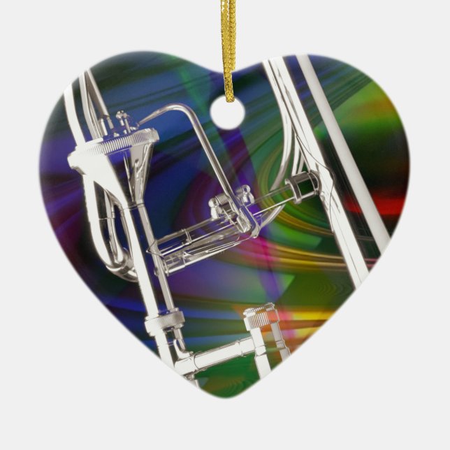 Ornamento del navidad del Trombone de diapositiva (Frente)