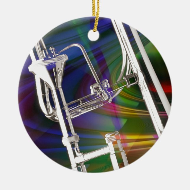 Ornamento del navidad del Trombone de diapositiva (Frente)