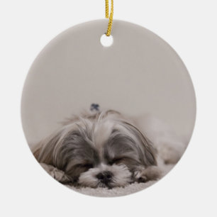 Ornamento del navidad del tzu el dormir Shih,