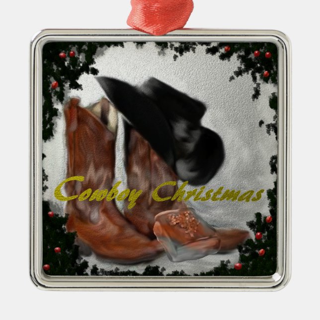 Ornamento del navidad del vaquero (Frente)
