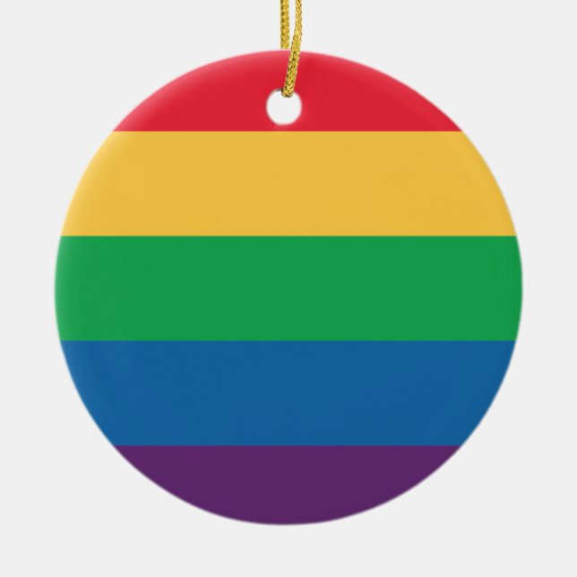Ornamento del orgullo de la bandera arcoiris (Frente)