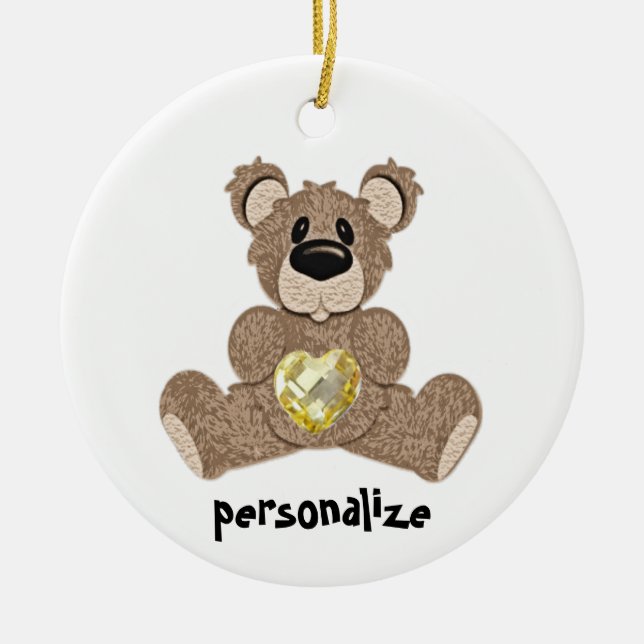Ornamento del oso de peluche de noviembre (Frente)