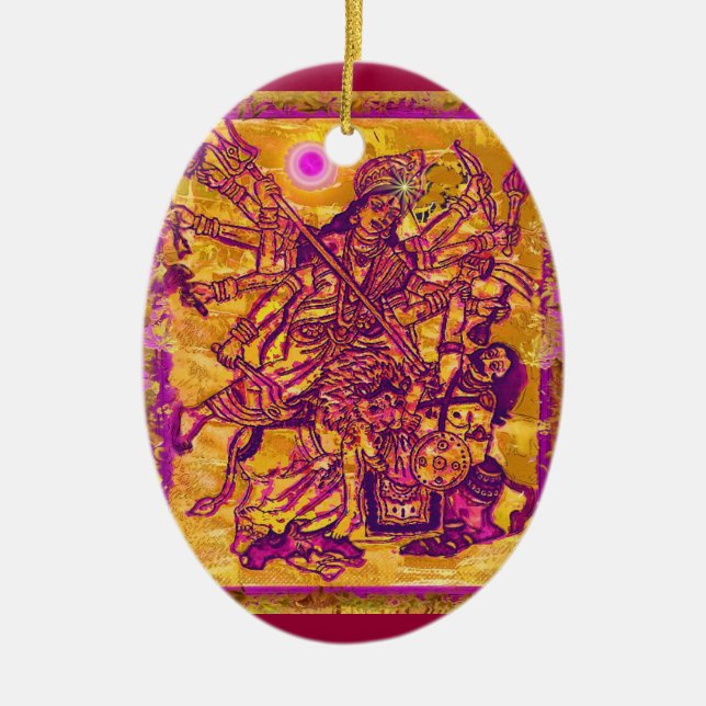 Ornamento del óvalo de Durga de la diosa (Frente)