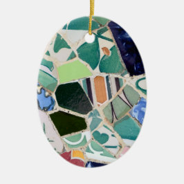 Ornamento del óvalo de los mosaicos de Guell del