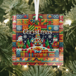 Ornamento del patrón de Kente 2024 para Navidades 