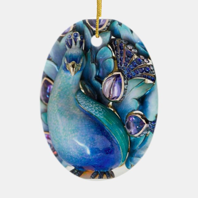 Ornamento del pavo real del navidad (Frente)